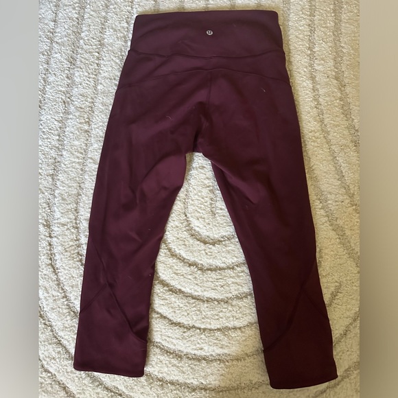 Cropped Burgundy Lululemon legging RN106259 - Picture 1 of 4